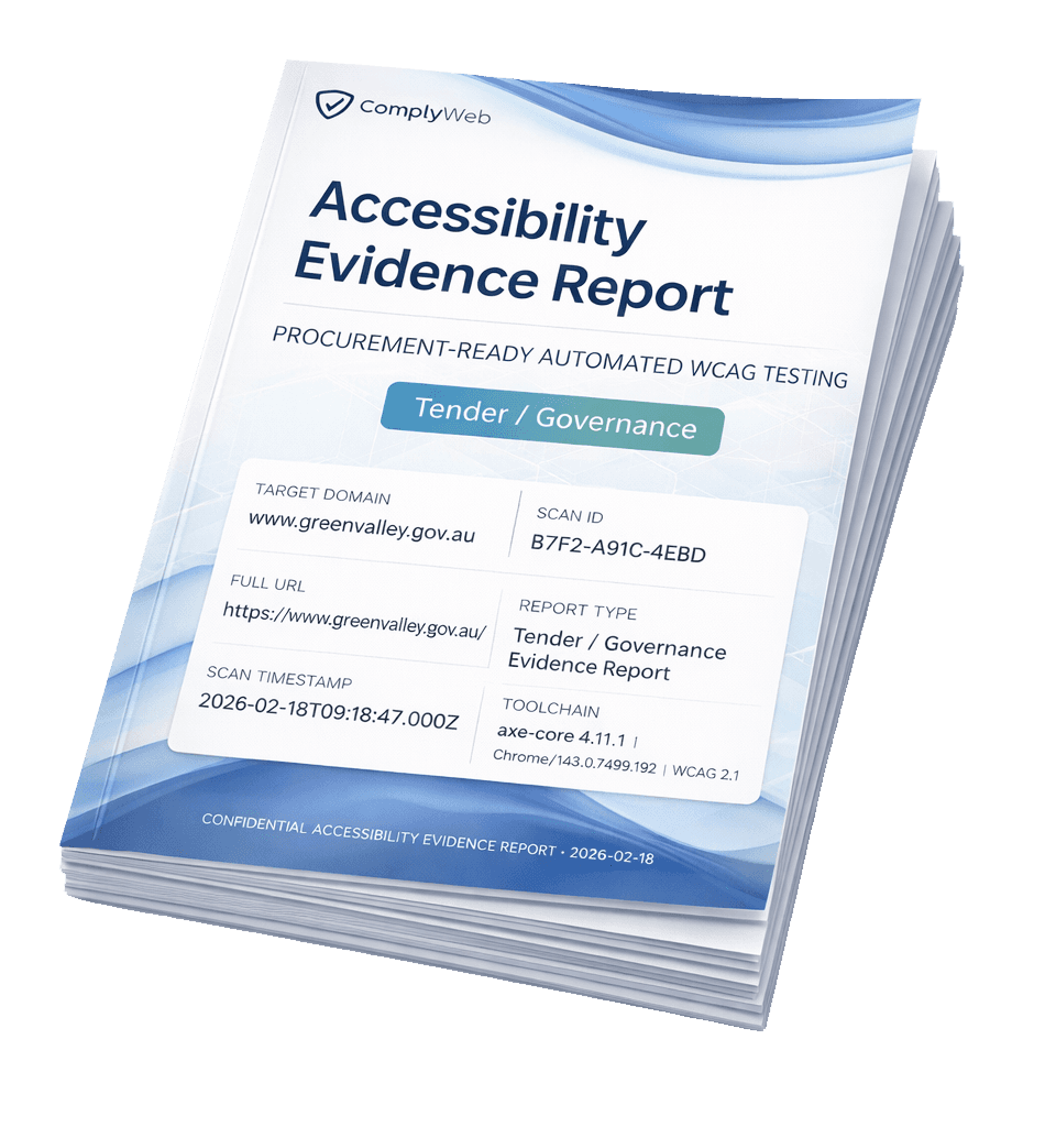 Tender / Governance Evidence Report preview