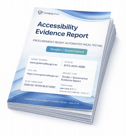 Tender / Governance Evidence Report preview